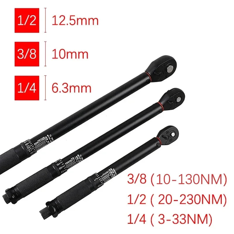 DUTRIEUX Adjustable Torque Wrench | ±3% Accuracy | 1/4", 3/8" & 1/2" Drive | High Carbon Steel