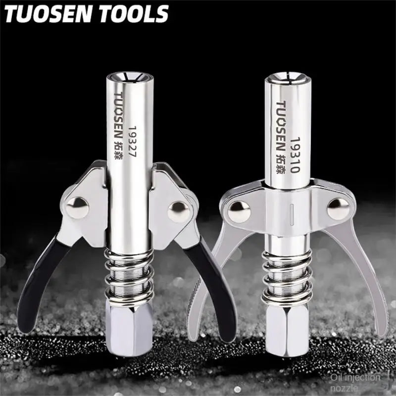 Double Handle High-Pressure Grease Gun Coupler – Self-Locking Universal Nozzle 1/8 NPT