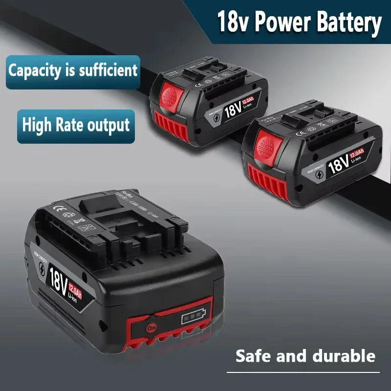 Bosch 18V Compatible Lithium-Ion Battery – 8.0Ah / 10.0Ah / 12.0Ah with BMS Protection | GBA18V BAT618