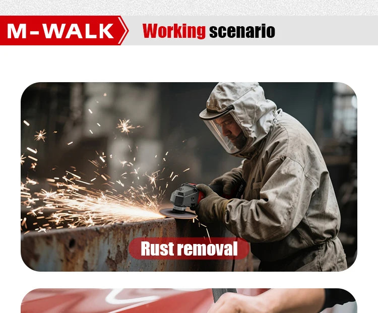 M-WALK 18V Brushless Angle Grinder – 8500RPM, 100mm or 125mm, Milwaukee M18 Compatible (Tool Only)