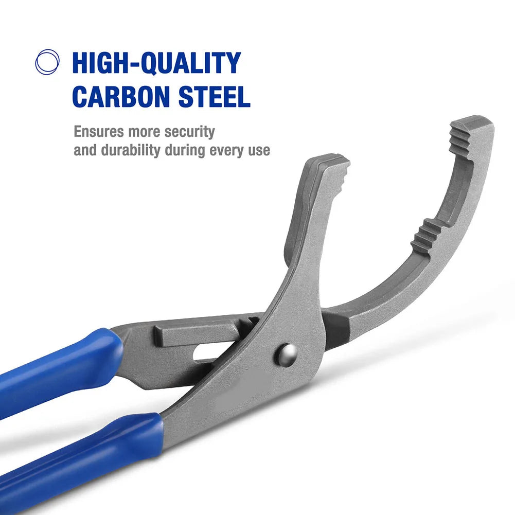 Oil Filter Pliers – Adjustable Clamp Wrench, 45# Steel, 9" or 12"