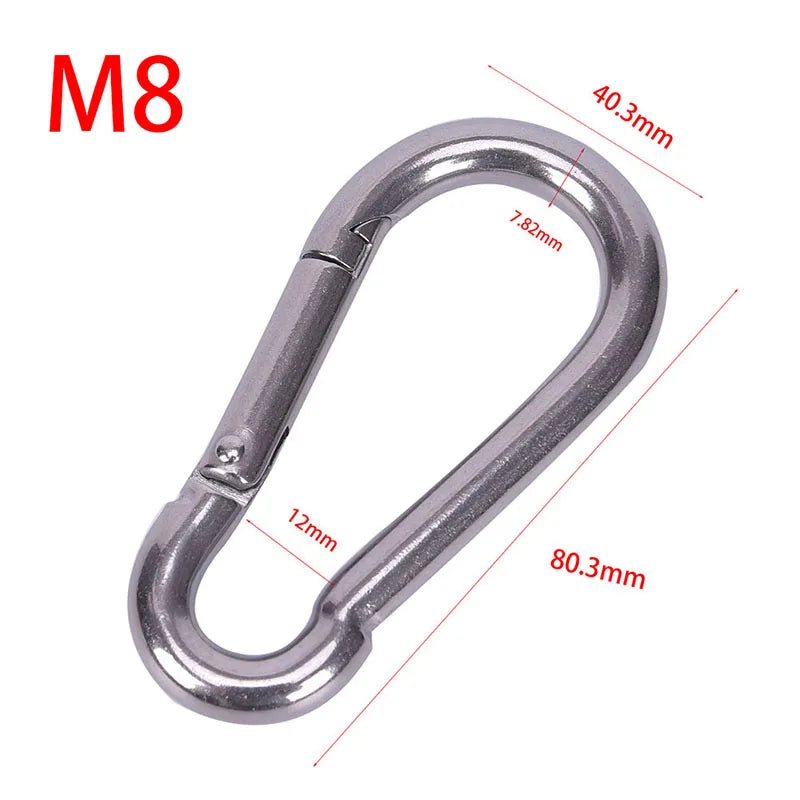 304 Stainless Steel Spring Snap Carabiner Hook