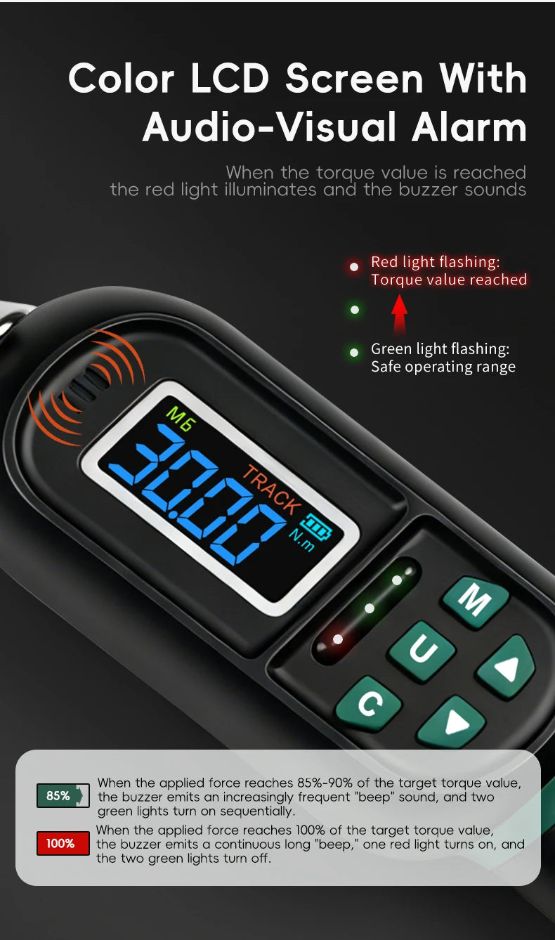 Toolisyn Digital Torque Wrench – 1/4", 3/8" & 1/2" Drive, ±2% Accuracy, 0.3–500N.m (DTW-1)