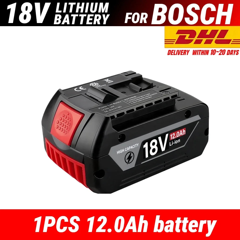 Bosch 18V Compatible Lithium-Ion Battery – 8.0Ah / 10.0Ah / 12.0Ah with BMS Protection | GBA18V BAT618