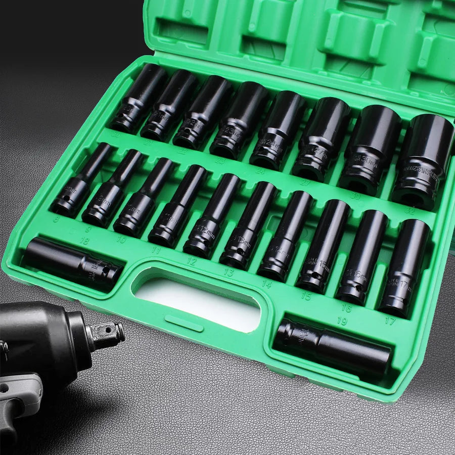 1/2" Drive Impact Socket Set | 10, 15 & 20 Piece CR-V Metric Sets