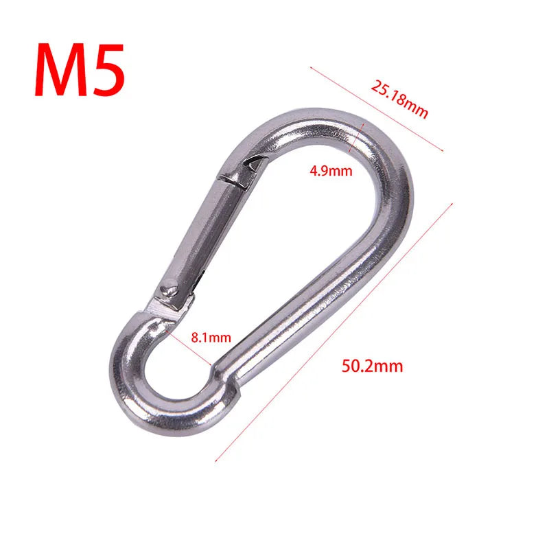 304 Stainless Steel Spring Snap Carabiner Hook