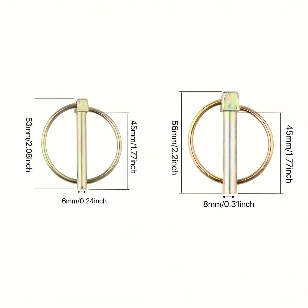Quick-Release O-Pin Set – M6 / M8 Tractor Towing & Positioning Pins (6-Pack)