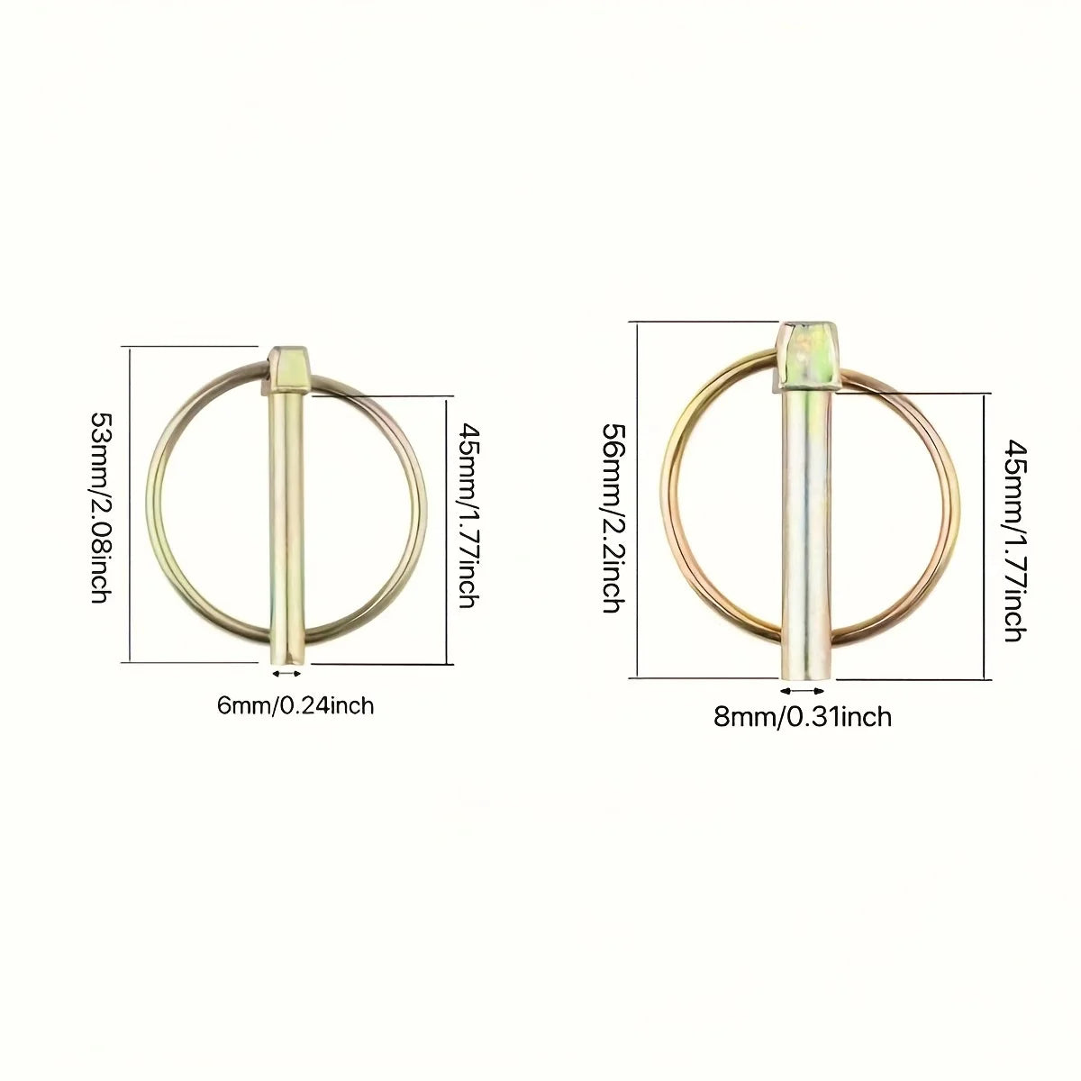 Quick-Release O-Pin Set – M6 / M8 Tractor Towing & Positioning Pins (6-Pack)