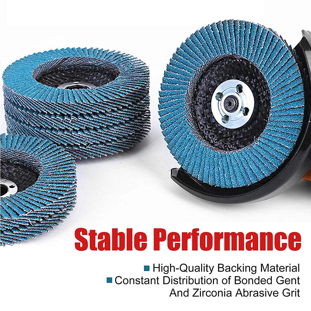 SI FANG 115mm T27 Zirconia Flap Discs – 40/60/80/120 Grit for Angle Grinder (2/5/10 Pack)