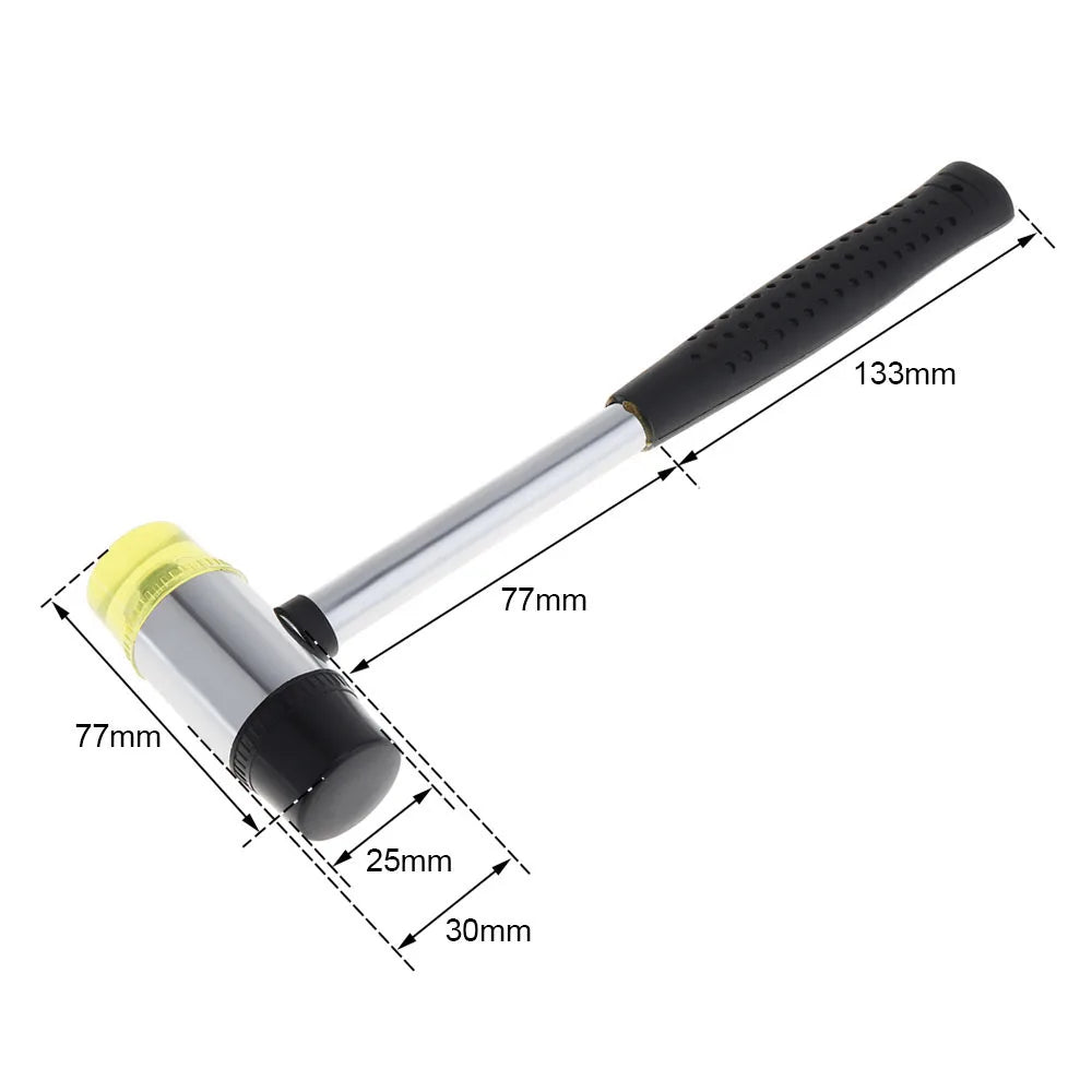 Double-Faced Rubber Mallet – 25/30/35/40mm Non-Slip Handle for Woodworking & Glazing