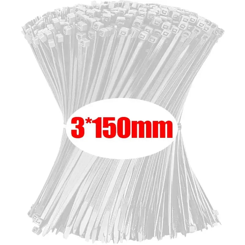 Nylon Cable Ties – Self-Locking Zip Ties, Black & White, 3–4mm Width, 100–1000pc Packs