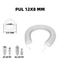 PU Spring Spiral Air Hose with Fittings – 6/9/12/15M Flexible Pneumatic Compressor Hose