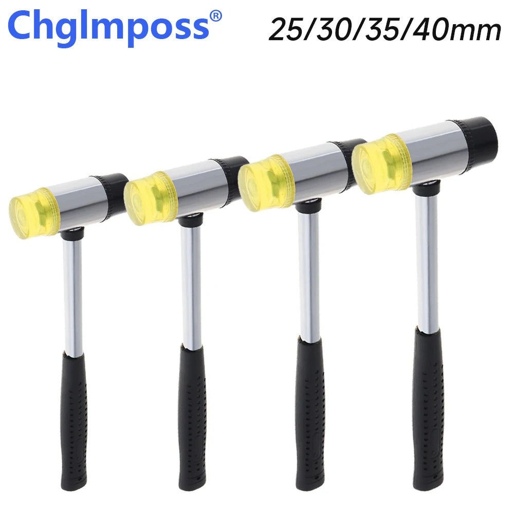 Double-Faced Rubber Mallet – 25/30/35/40mm Non-Slip Handle for Woodworking & Glazing