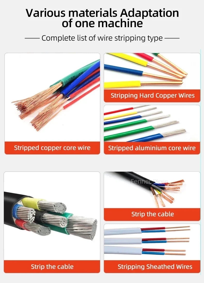 Electric Wire Stripper Machine | 60W 5-Channel Automatic Cable Stripping | 1-22mm