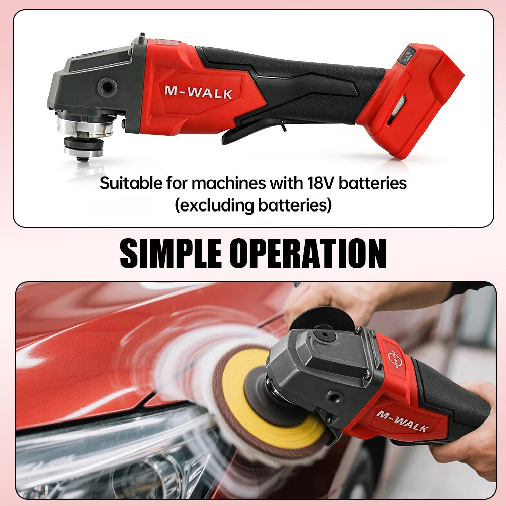 M-WALK 18V Brushless Angle Grinder – 8500RPM, 100mm or 125mm, Milwaukee M18 Compatible (Tool Only)
