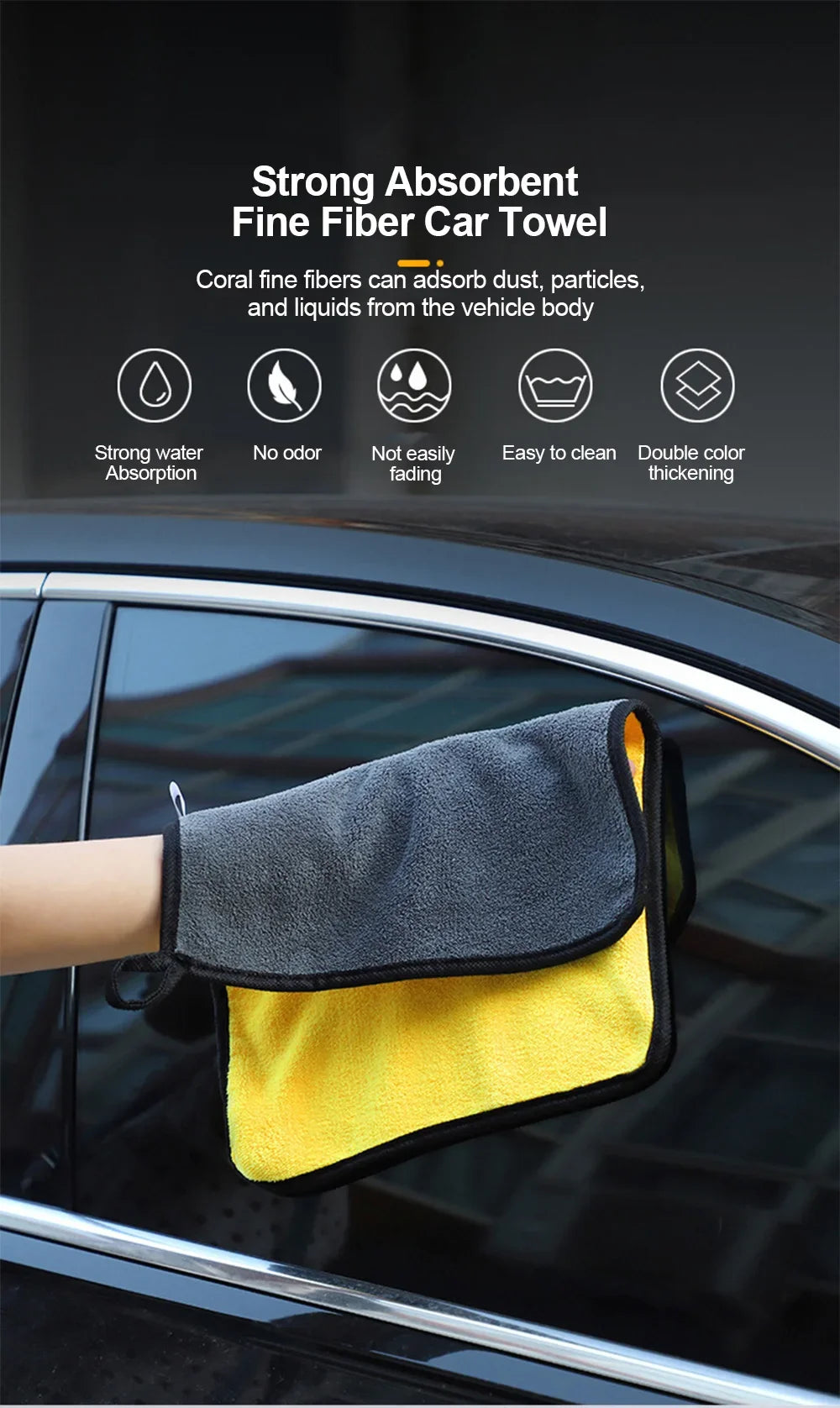 Microfibre Car Wash Towels | Multi-Pack | 30x30, 30x40 & 30x60cm | Scratch-Free Cleaning Cloth