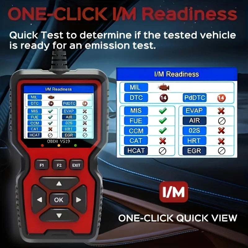V519 OBD2 Scanner – USB-Powered Automotive Diagnostic Tool with Real-Time Data & Fault Code Reader