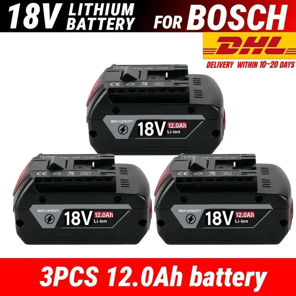 Bosch 18V Compatible Lithium-Ion Battery – 8.0Ah / 10.0Ah / 12.0Ah with BMS Protection | GBA18V BAT618