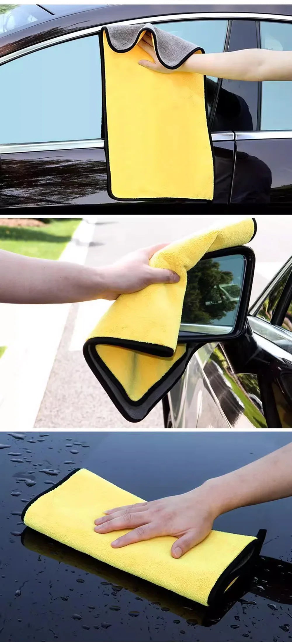 Microfibre Car Wash Towels | Multi-Pack | 30x30, 30x40 & 30x60cm | Scratch-Free Cleaning Cloth