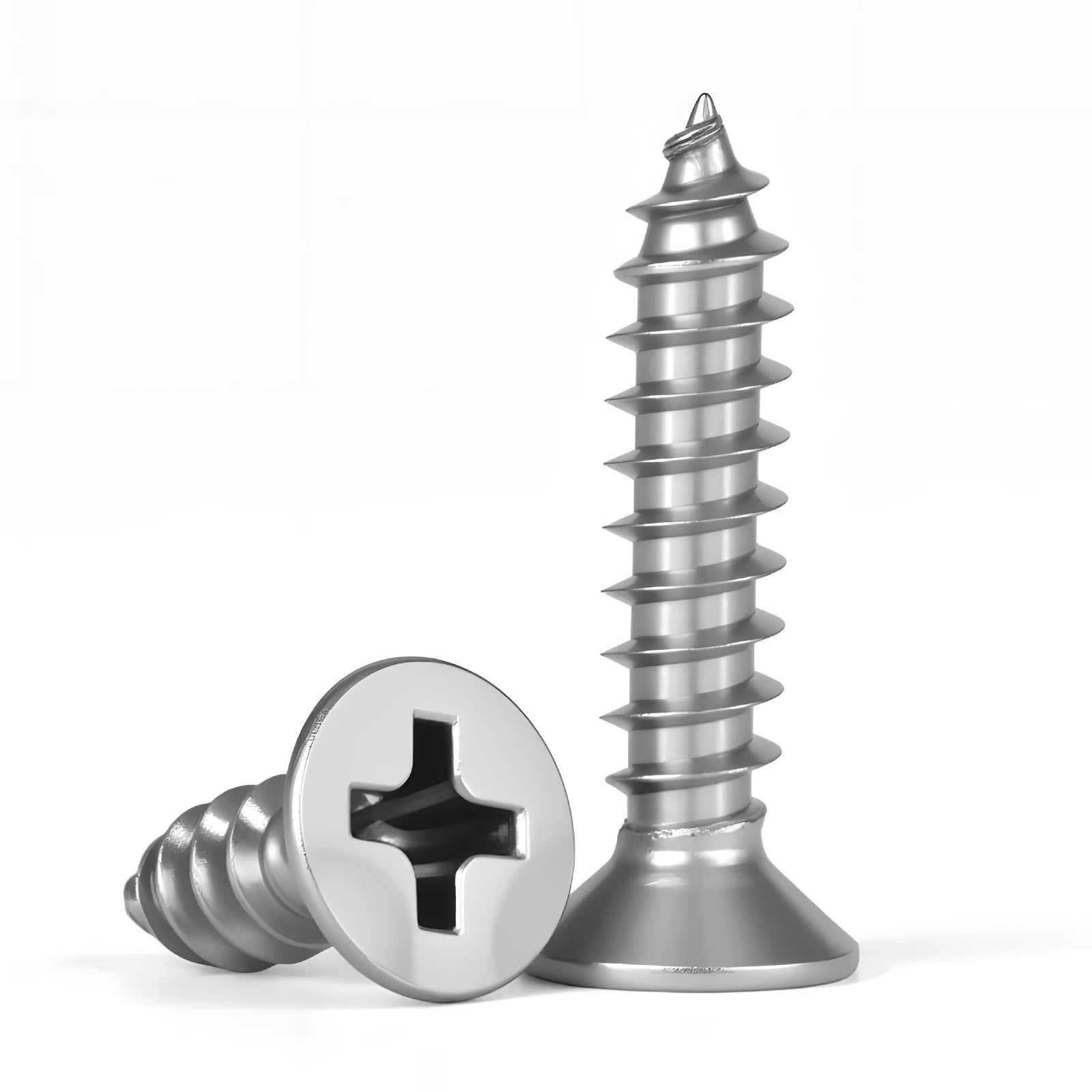 304 Stainless Steel Phillips Flat Head Self-Tapping Screws | M1.2–M8 | Multiple Lengths | Wood & Furniture