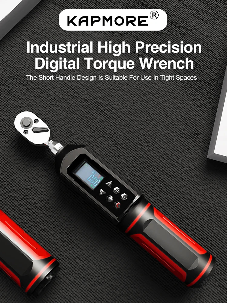 KAPMORE Digital Preset Torque Wrench – 3/8" & 1/4" Bidirectional Ratchet, 0.15–100N.m (KAP-01)