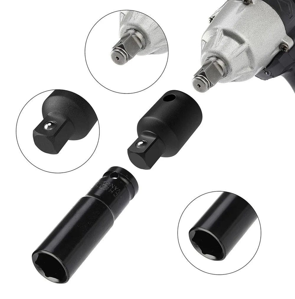 4pc Impact Socket Adapter & Reducer Set | 1/4", 3/8" & 1/2" Drive Conversions