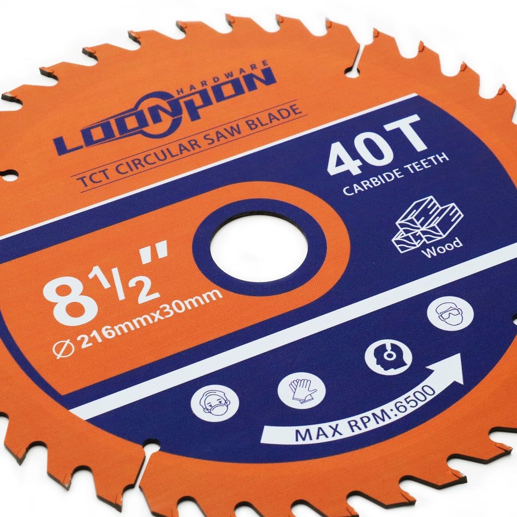LOONPON TCT Circular Saw Blade – 125/165/216/254mm 40/60/80T Wood Cutting