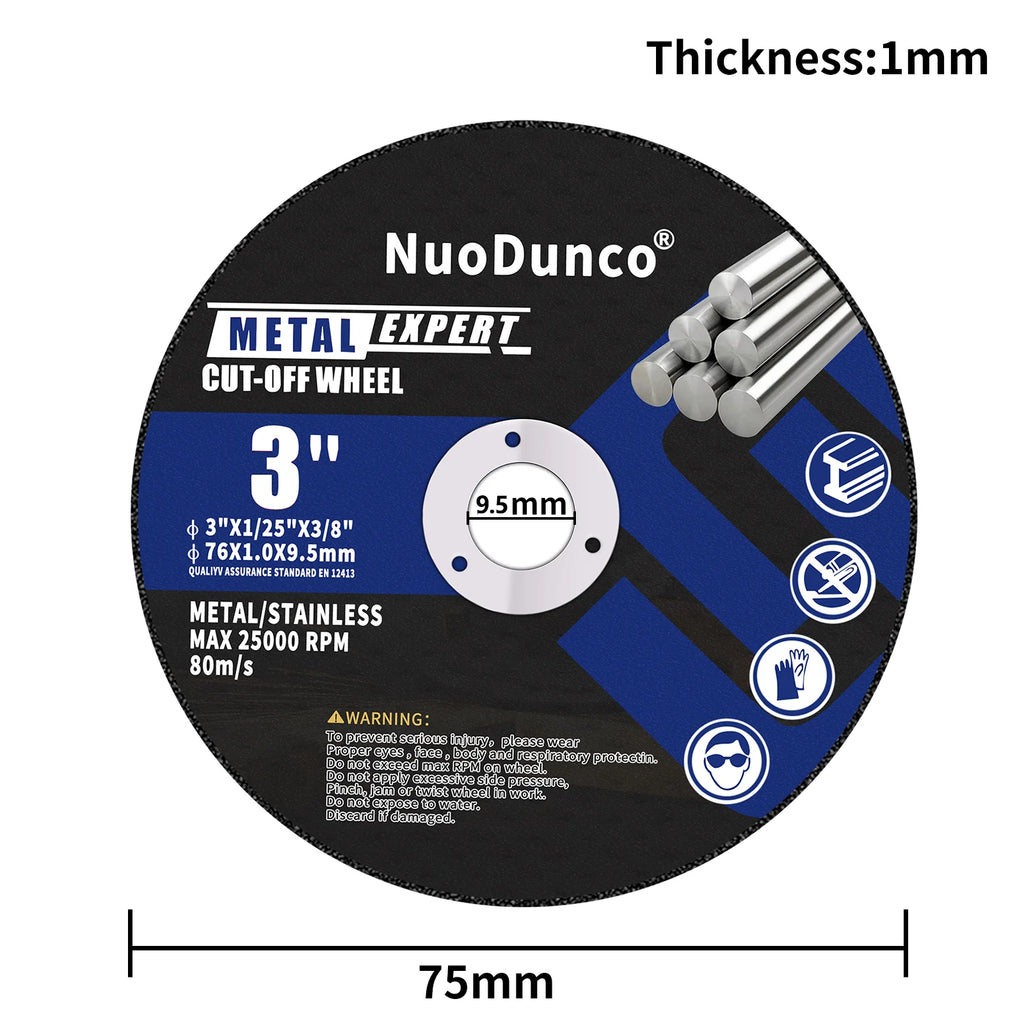 SI FANG 75mm Resin Cutting Discs – 1mm Ultra-Thin Metal Cut-Off Wheels for Angle Grinder (2-100 Pack)