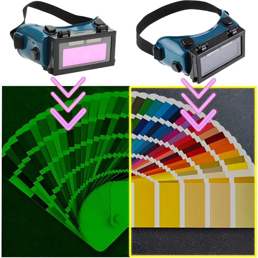 Solar Auto-Darkening Welding Goggles | DIN 9-13 | MIG TIG ARC | Dimming & True Colour Lens
