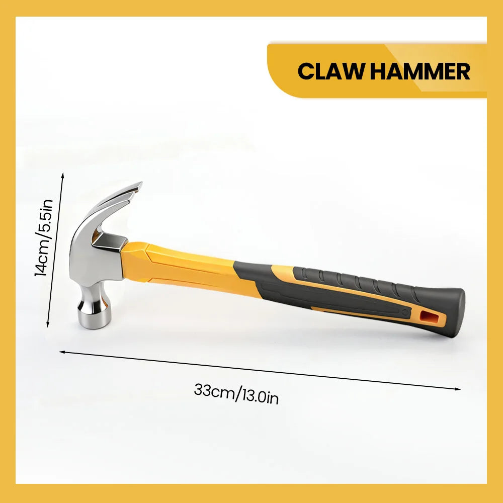 AIRAJ Multifunctional Hammer Set – Shock Reduction Grip | Octagonal, Claw, Rubber Mallet