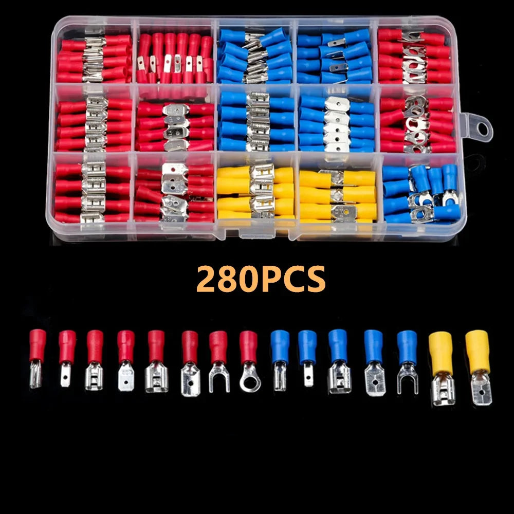 Insulated Wire Connector Kit – Assorted Crimp Terminals & Spade Connectors, 102–480pc