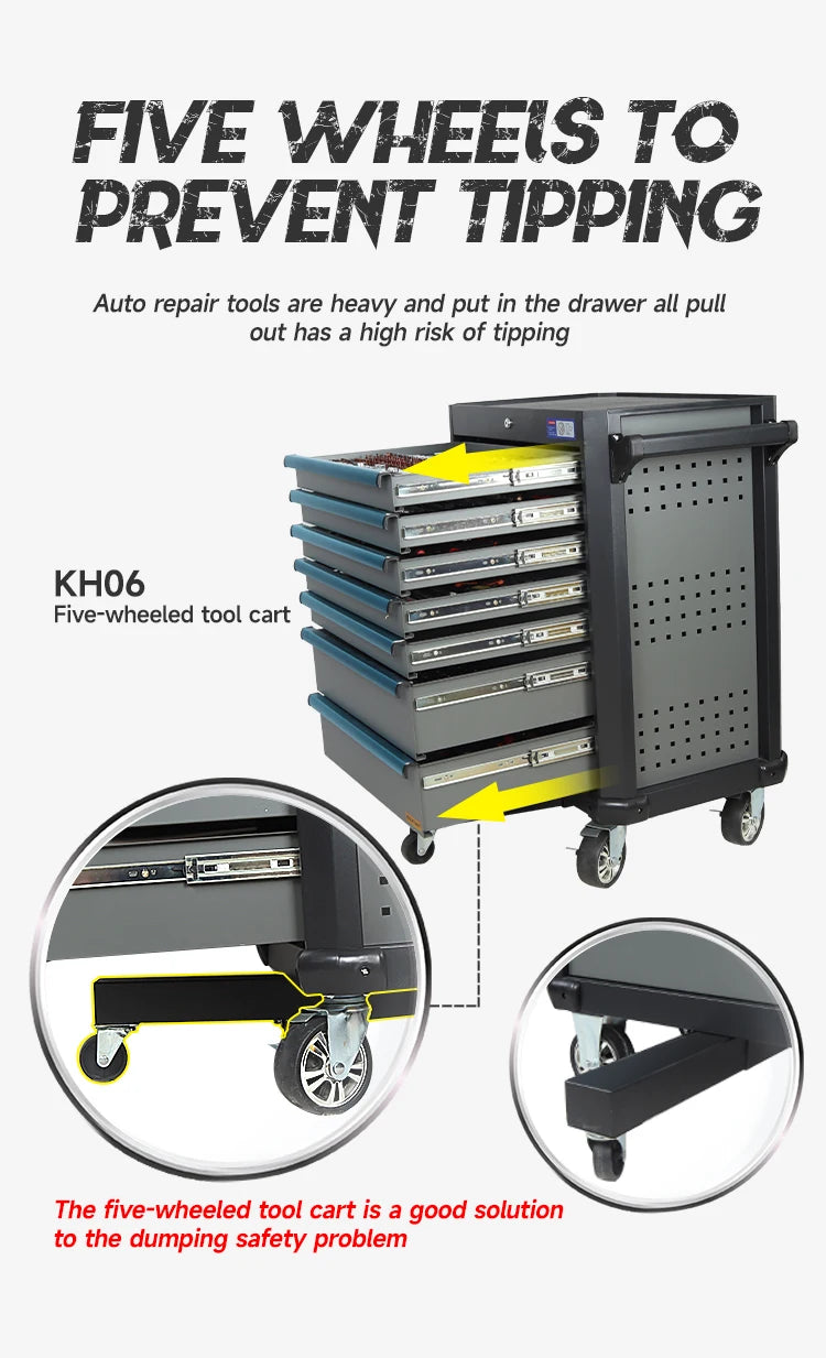 Professional Rolling Mechanic Tool Cart – Storage Cabinet with Drawers & Trolley