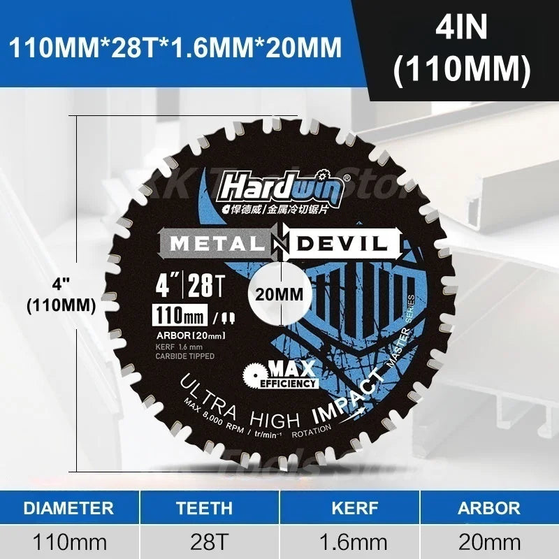 Okerqi Carbide Metal Cutting Saw Blade – 110/115/125/145/150/185mm for Steel, Conduit & Angle Iron