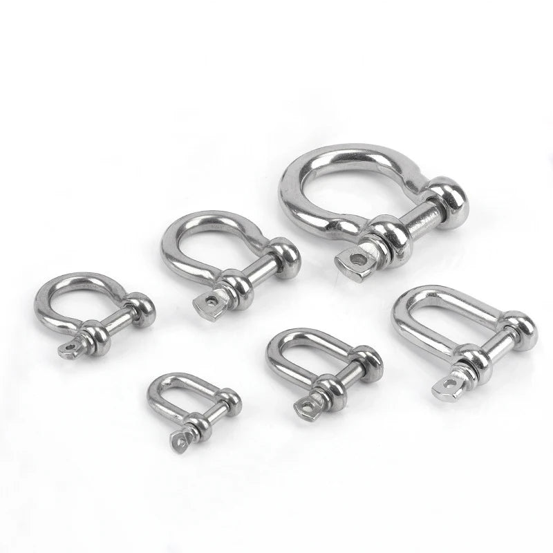 304 Stainless Steel Shackles – D-Ring & Bow (M4–M16)