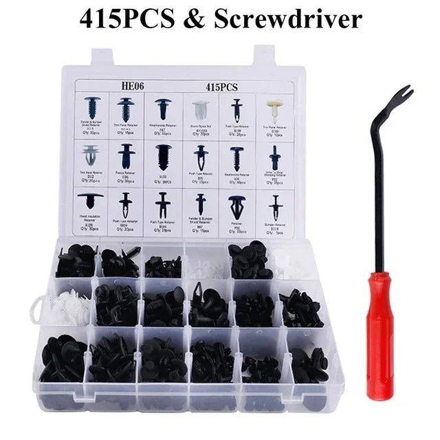 Car Fastener Clip Kit – Push Retainer Pins & Rivets (100 to 925 pcs)
