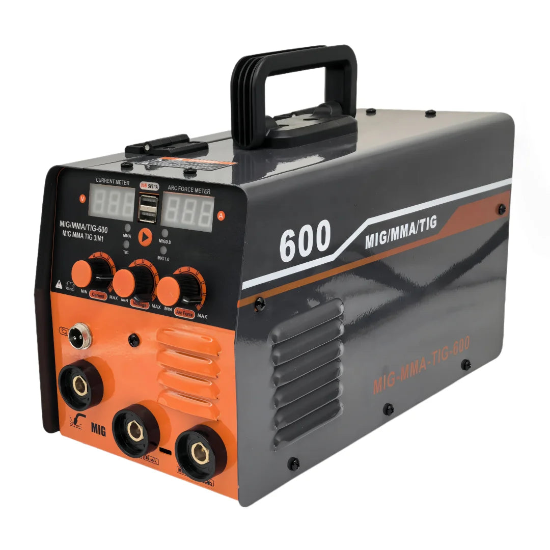 3-in-1 MIG/MMA/Lift-TIG Welder 600A – Gasless Inverter Welding Machine 220V