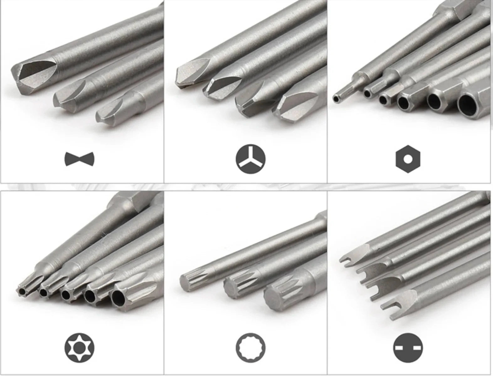 50pc 75mm Extra Long Screwdriver Bit Set – CR-V Torx, Hex, Phillips, Security Bits with Magnetic Holder & Case