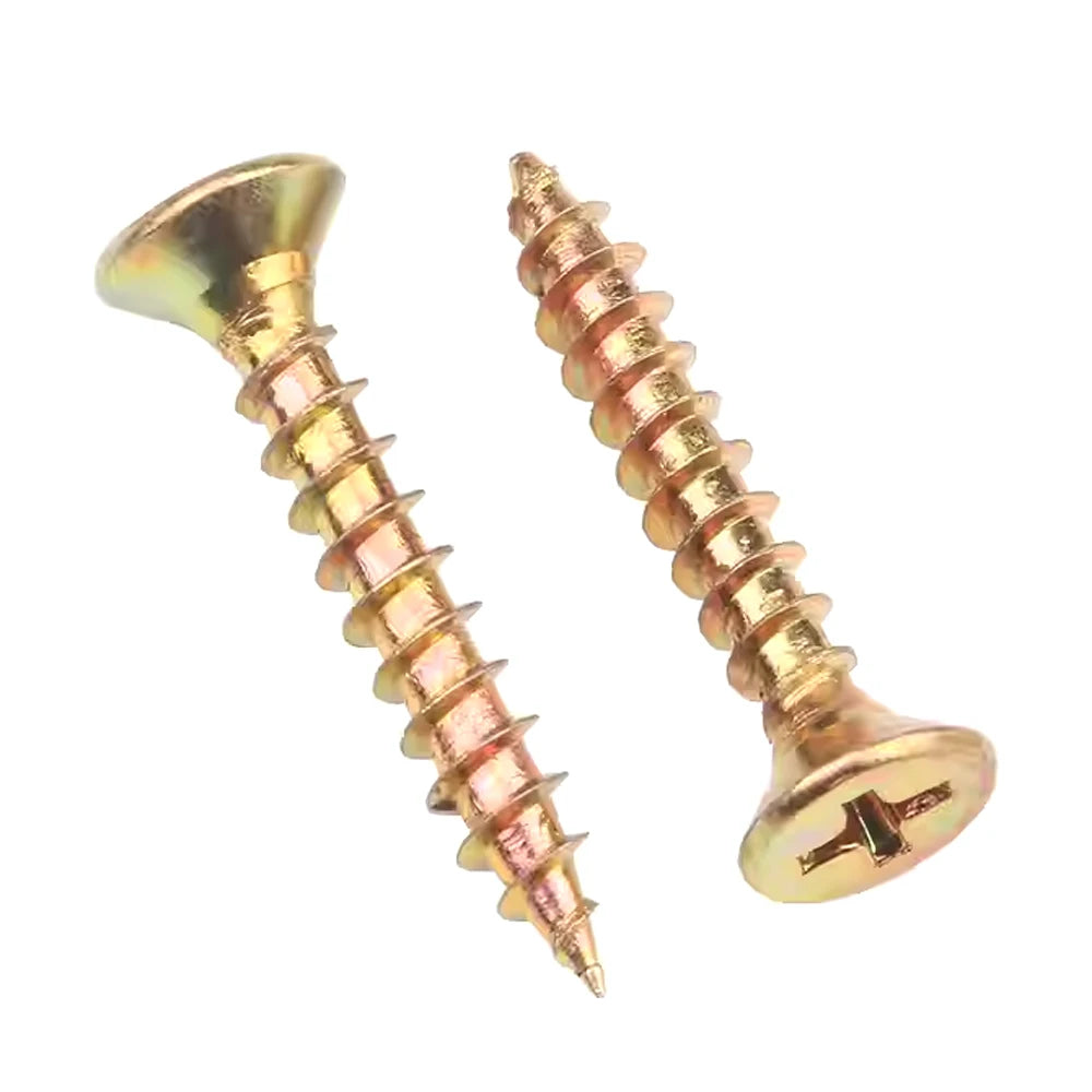 Zinc Phillips Flat Head Chipboard & Fiberboard Screws | M3–M6 | Multiple Lengths