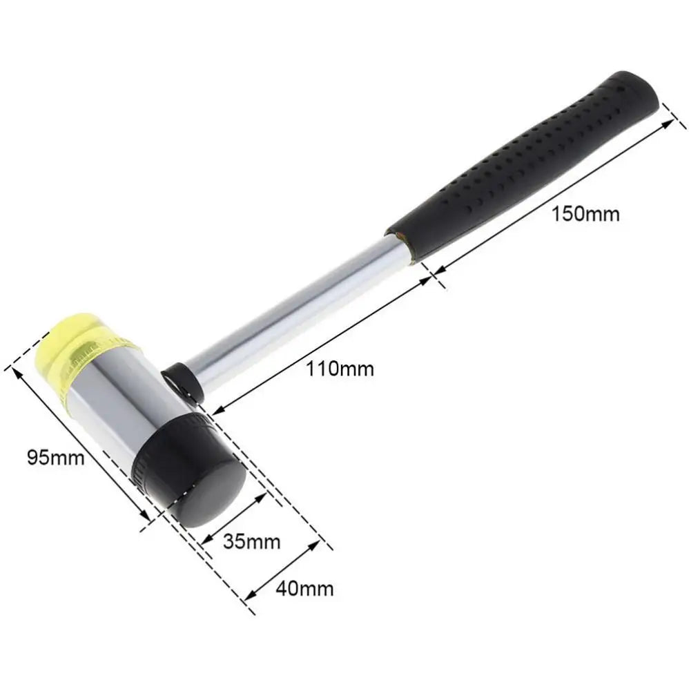 Double-Faced Rubber Mallet – 25/30/35/40mm Non-Slip Handle for Woodworking & Glazing