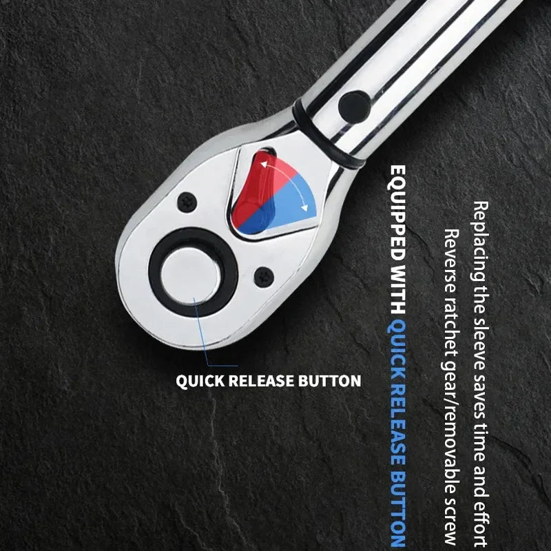 Realmote Bidirectional Ratchet Torque Wrench – 1/4", 3/8" & 1/2" Drive, ±3% Precision, CR-V Steel