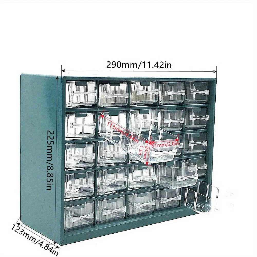 FNICEL 25-Drawer Wall-Mounted Parts Organiser – Screw & Component Storage Box