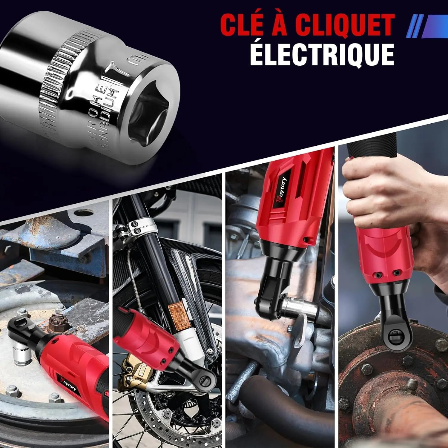 12V Cordless Ratchet Wrench | 3/8" Drive | 2x 1500mAh Batteries & 7 Sockets Included