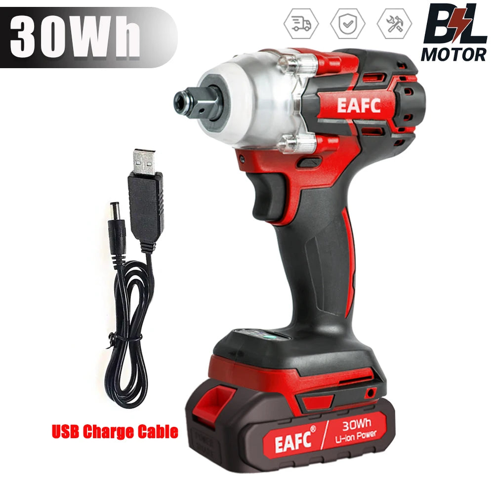 EAFC 350Nm Brushless Cordless Impact Wrench | USB Rechargeable | 30Wh & 60Wh | LED Light