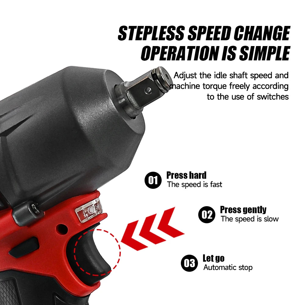 M-WALK 18V Brushless Cordless Impact Wrench – 1300Nm, 1/2" Drive, Milwaukee M18 Compatible (Tool Only)