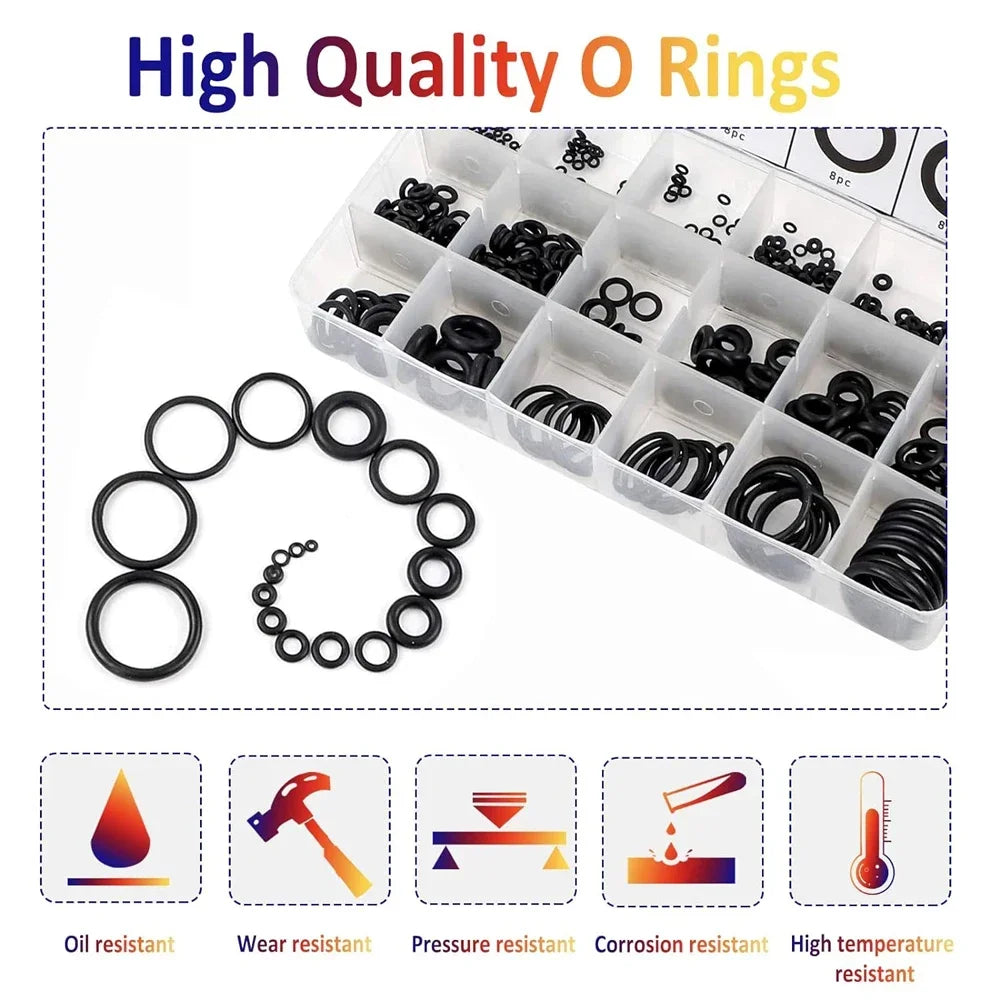 Nitrile Rubber O-Ring Assortment Kit – 32 Sizes (225pcs or 419pcs)