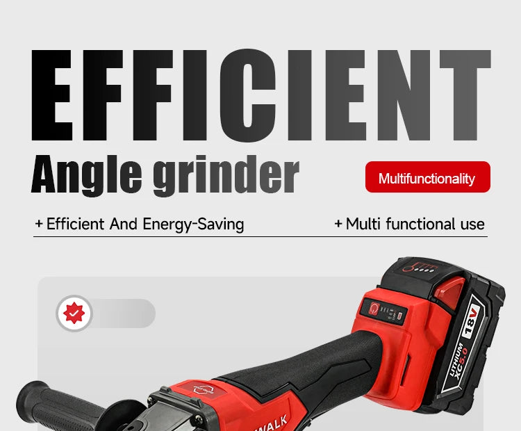M-WALK 18V Brushless Angle Grinder – 8500RPM, 100mm or 125mm, Milwaukee M18 Compatible (Tool Only)