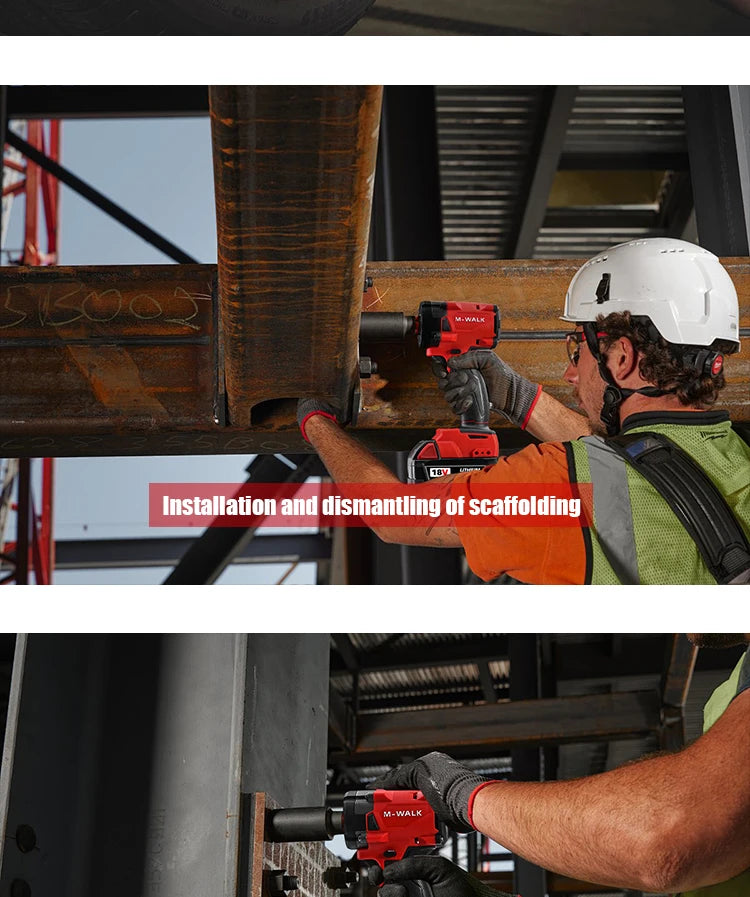 M-WALK 18V Brushless Cordless Impact Wrench – 300Nm, 1/2" Drive, 4-Speed, Milwaukee M18 Compatible (Tool Only)