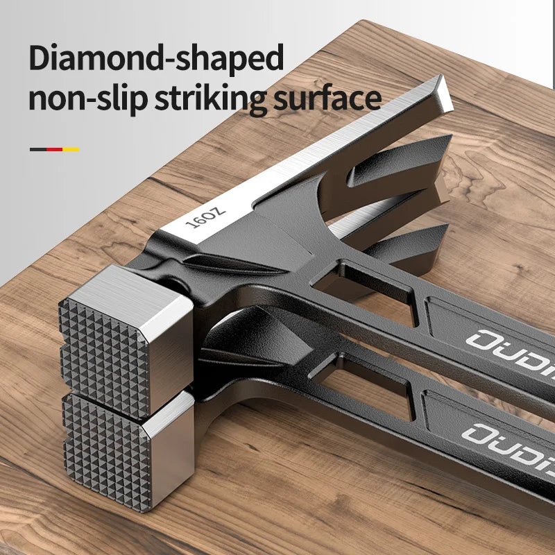 Deli Magnetic Claw Hammer – Shockproof High Carbon Steel with Non-Slip Rubber Handle