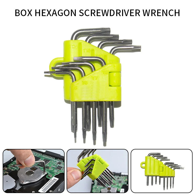 8-in-1 Torx Screwdriver Bit Set T5-T20 – CR-V Star Key Wrench Kit with Holder