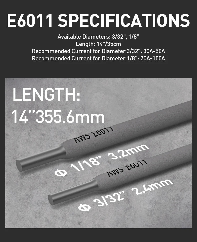 ANDELI Welding Rods E6013 & E6011 - 2.4mm Carbon Steel